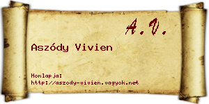 Aszódy Vivien névjegykártya
